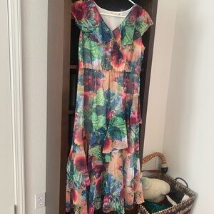 Soft Surroundings Multicolor Floral Maxi Dress